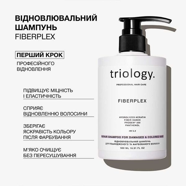 Відновлювальний шампунь для пошкодженого та фарбованого волосся Fiberplex Triology. TR0211 фото